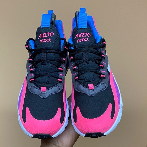 Nike Air Max 270 React “Black Hyper Pink Vivid Purple” Size 8.5 🚨READ BELOW!🚨 - Picture 12 of 17